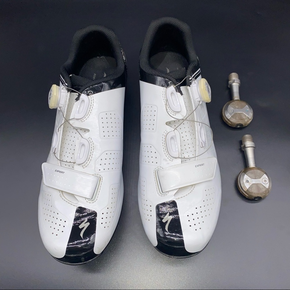 Specialized Expert Cycling Shoes with Pedals Men’s Size 11.5 Black White